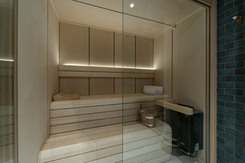 Open Shower with Built-in Bench